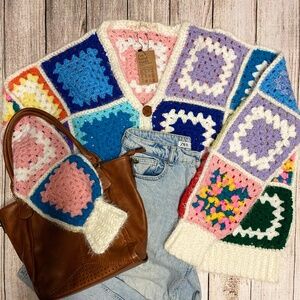 Upcycled Granny Square Cardigan | Women's XL–2X | Festival Boho Vibes
